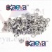 OkaeYa 100 Sets Eyelet, Eyelets Grommet Hole Rivets Silver color, Set of 100 Male & 100 Female Eyelets Grommet Hole Rivets